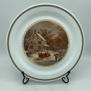 Vintage Corelle CURRIER & IVES Four Seasons Winter Dinner Plate 10‎ 1/4"